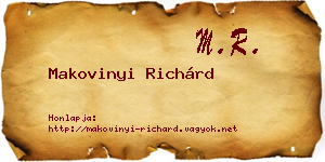 Makovinyi Richárd névjegykártya