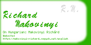 richard makovinyi business card